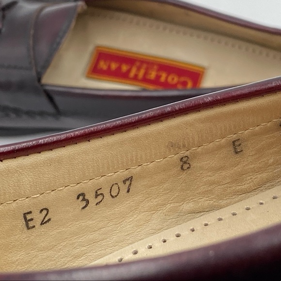 Cole Haan Burgundy Pinch Tassel Loafers - Size 8 E - Picture 8 of 8